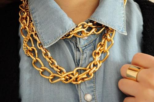 Gold collar necklaces
