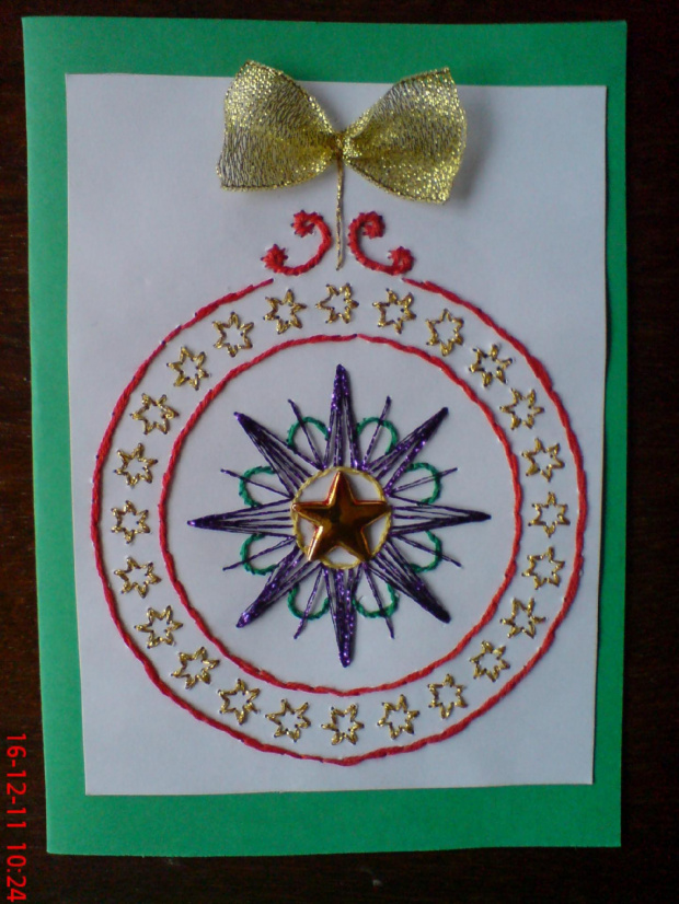 kartka mojej młodszej córki, haft matematyczny, stitching, Boże Narodzenie #sprzedaż #kartki #HaftMatematyczny #stitching #BożeNarodzenie