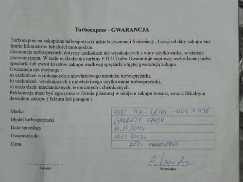 gwarancja na regenerację