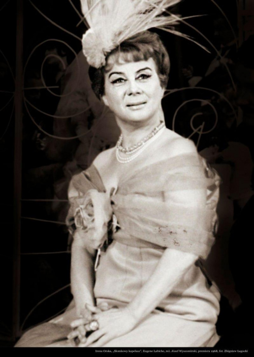 Aktorka Irena Orska w sztuce " Słomkowy kapelusz ", reż. Józef Wyszomirski, premiera w Teatrze Bagatela w Krakowie_1968 r.