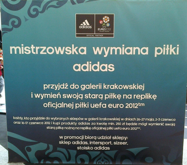 Promocja piłki na Euro 2012 w Galerii Krakowskiej 2012 06 02