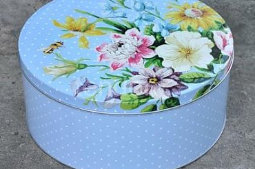 puszka metalowa niebieska #pojemnik #PudełkoMetalowe #PudełkoNaCukierki #pudło #puszka