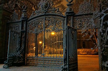 brama poludniowa Lister Parku, Zima. 6.00 am #Anglia #BramaListerPark