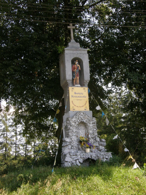 Jędrzejów - przydrożna figurka św. Krzysztofa #Jędrzejów #Kapliczki #Krzyże #Figury