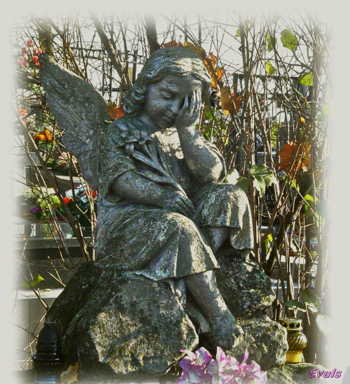 Aniołek - cmentarz w Bodzentynie #cmentarz #anioł #pomnik