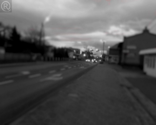 #Bieruń #widok #droga #ulica #czarno #białe #efekt #Tilt #shift
