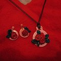 Komplet - Róże #biżuteria #koplet #różyczki #MotywKwiatowy #kwiat