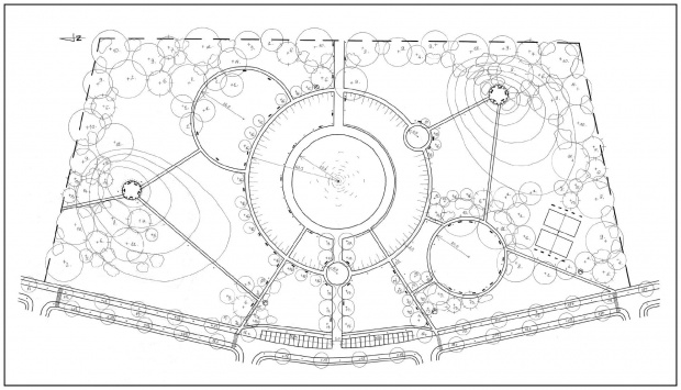 Projekt parku osiedlowego - rzut