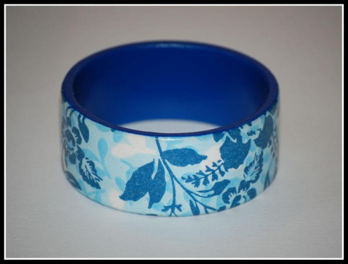 Bransoletki decoupage' owe - blue