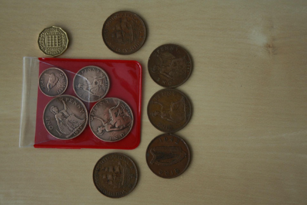 angielskie stare monety #monety #pence #pensówki