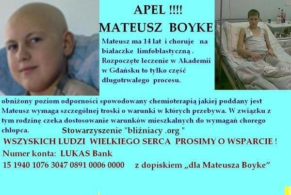 Mateusz Boyke - białaczka limfoblastyczna --- --- http://pomagamy.dbv.pl/ #pomagamydbvpl #MateuszBoyke #BiałaczkaLimfoblastyczna #StronaInformacyjna #ApelOPomoc #LudzkaTragedia #PomocPotrzebującym #PomocDziecku #pomoc #PomocCharytatywna #turnusy
