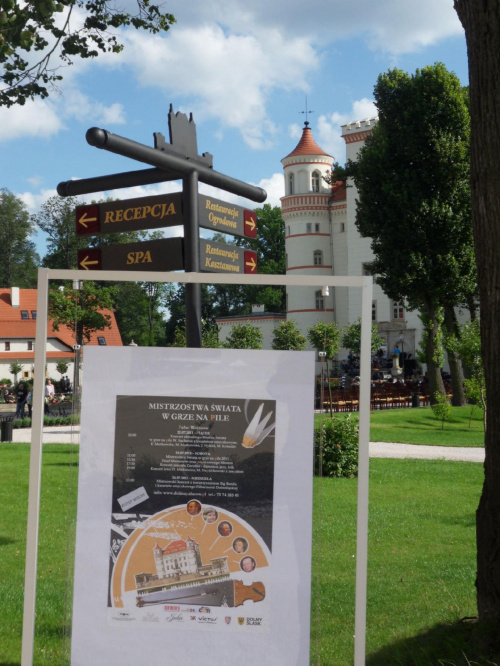 Plakat MŚ gry na pile w pałacu w Wojanowie #MistrzostwaŚwiataWGrzeNaPile #Wojanów #KotlinaJeleniogórska