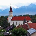Widok na Tatry...latem #Slovakia #Tatry #Kościół #góry #KrajobrazL