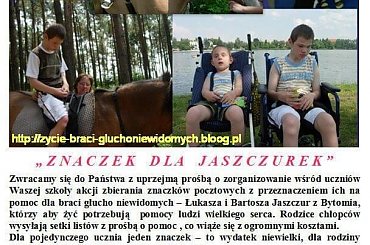 Akcja znaczek dla Bartosza i Łukaszka Jaszczur ---
http://pomagamy.dbv.pl/ #Znaczek #koperta #BartoszJaszczur #ŁukaszJaszczur #pomagamydbvpl #StronaInformacyjna #ApelOPomoc #LudzkaTragedia #PomocPotrzebującym #PomocDziecku #pomoc #rehabilitacja